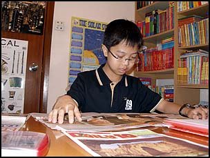 Teaching English to a secondary school student at my home.