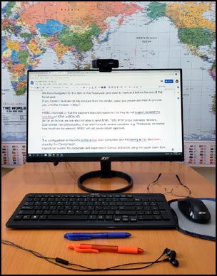 Online English lesson with shared documents